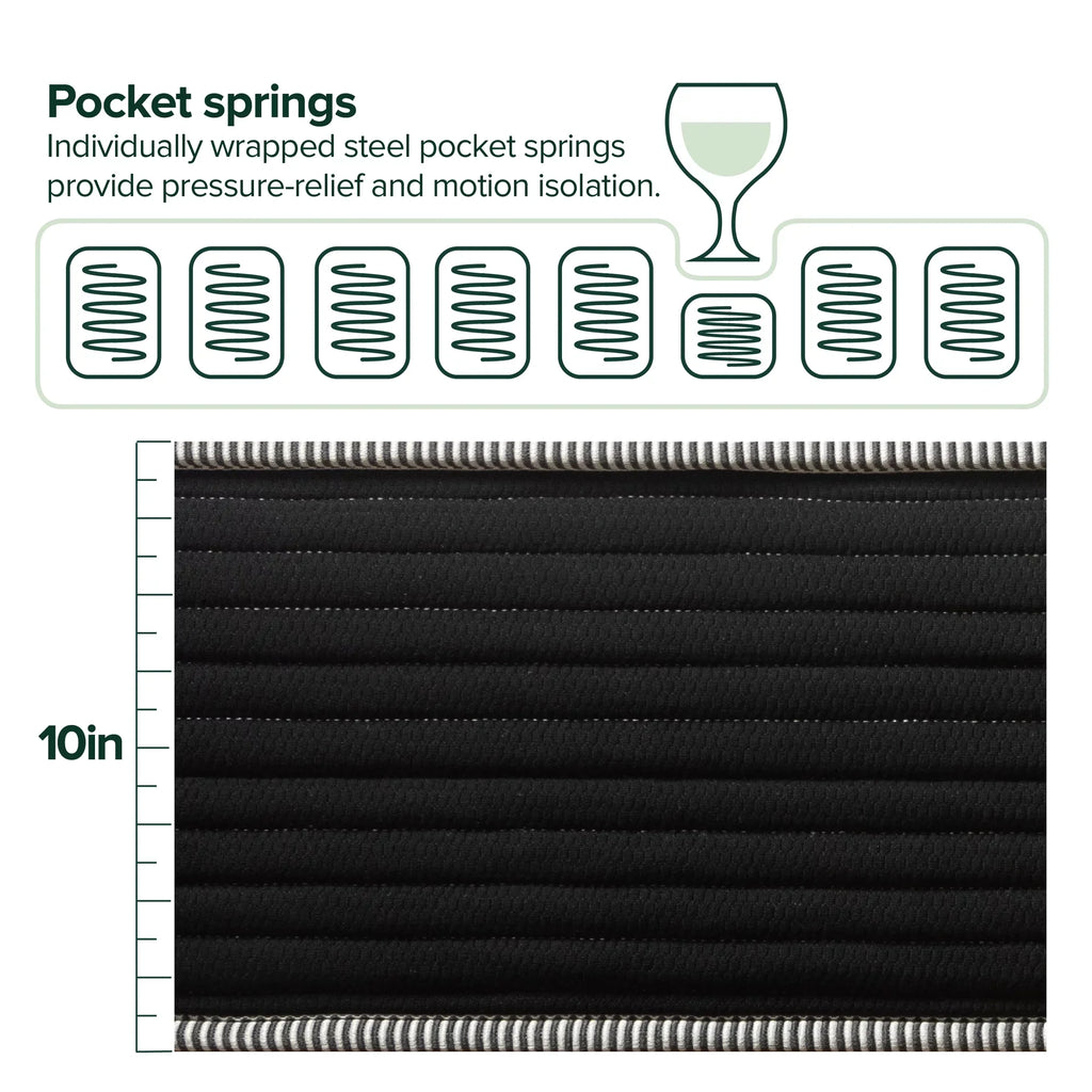 Spa Sensations by Zinus 10" Classic Pocket Spring Hybrid Mattress, Full