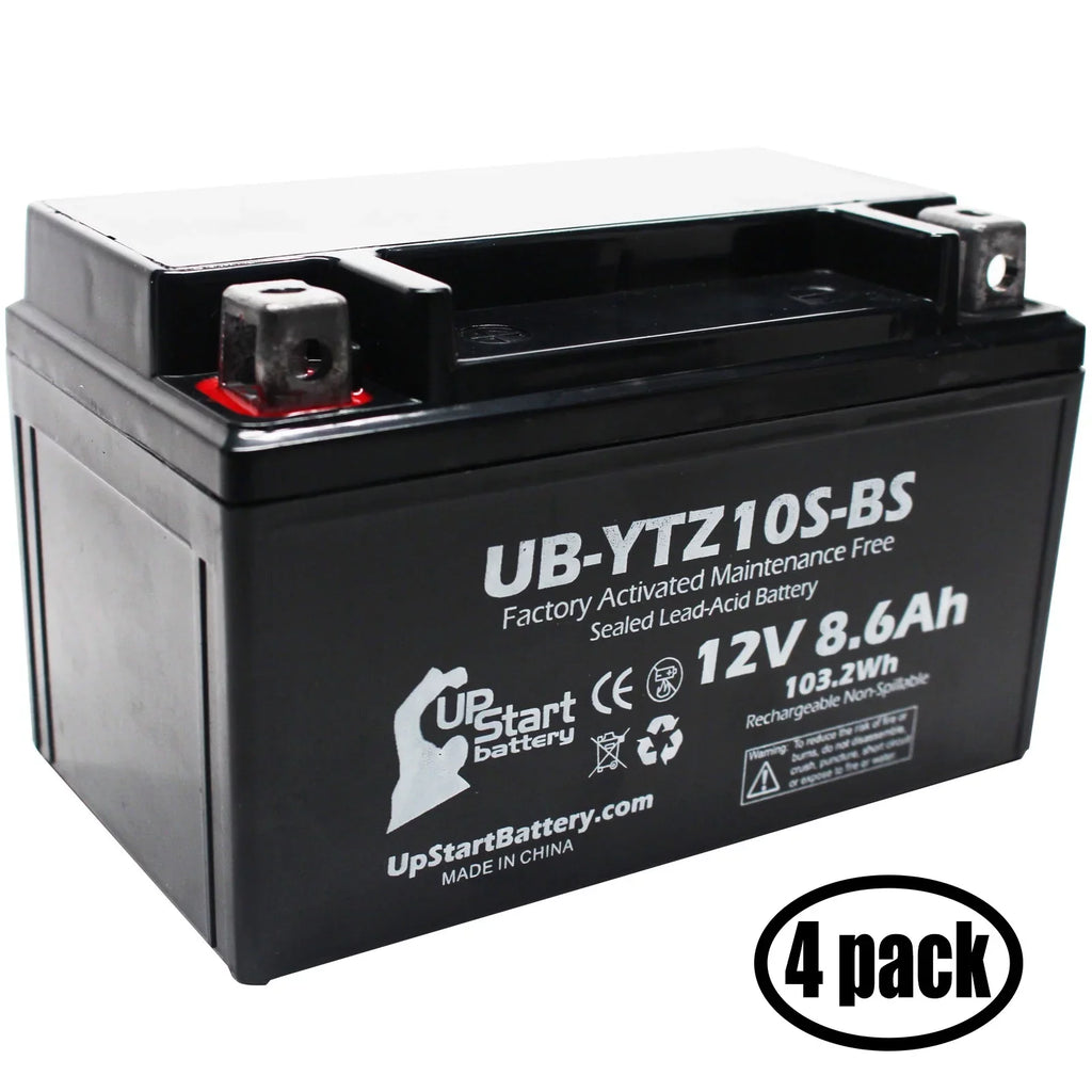 4-Pack UpStart Battery Replacement for 2010 Yamaha  Raptor 350CC Factory Activated, Maintenance Free,  Battery - 12V, 8.6Ah, --