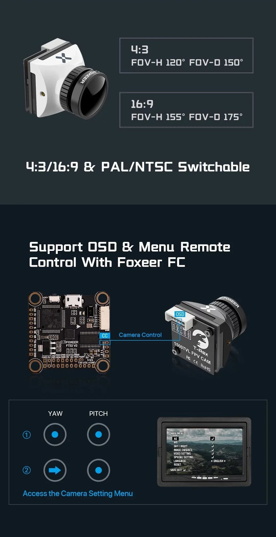 Foxeer -Rex Micro 1500TVL Low Latency Super   Camera
