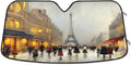 Wellsay Old Paris Landscape Car Windshield Sun Shade,oldable Visor Protector Keep Cool Sunshade Blocks  Rays and Accessories to Protect for Cars,SUVs,Trucks-55×27.6in
