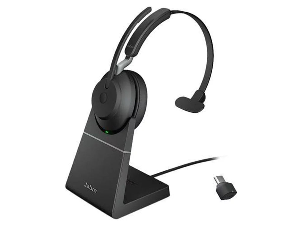 Jabra Evolve2 65 - -  Mono with Charging Stand - Connector Single Ear Headset - Black