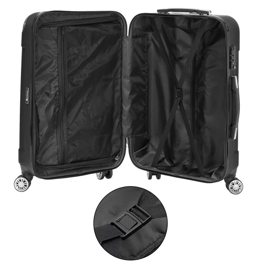 Winado 3 Pcs  Luggage Travel Set Bag Trolley Suitcase Black