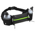 Uxcell Running Belt with Water Bottles, Hydration Waist Pack Running Pouch Belt, Green