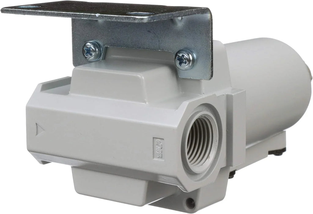 Compressed Air Coalescing Filter, 0.01 Micron 1/2"  - Metal Bowl, Manual Drain, Bracket