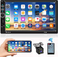 Car Radio Double Din Car Stereo 7 Inch Touch Screen with Bluetooth Mirror Link   Radio Audio Receiver with Backup Camera and Remote Control