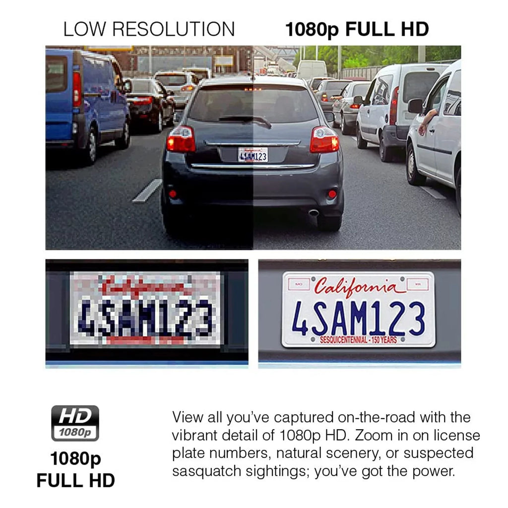 Rovi -6001 Magnetic Mount 1080p Full  High Definition Panoramic Car Dash Camera Recorder with 1.5 Inch Wide Screen Wi-Fi, , Loop Video Recording, Impact Detection and 360 Degree Rotation