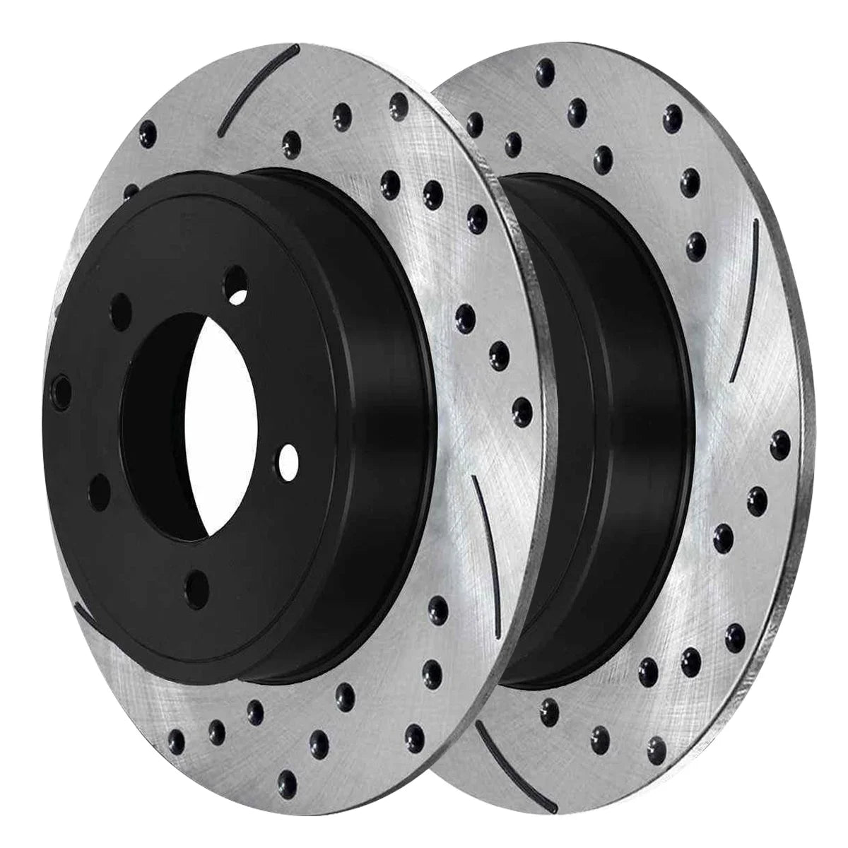 AutoShack Front and Rear Drilled Slotted Brake Rotors Black Set of 4 Replacement for 2012 2013 2014 Chrysler 200 2008-2009 Dodge Caliber 2012-2014 Avenger 2.4L 3.6L