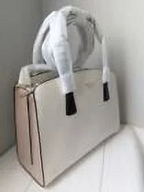 Perry Leather Warm Beige Blush 3 Comparts Satchel Bag Purse