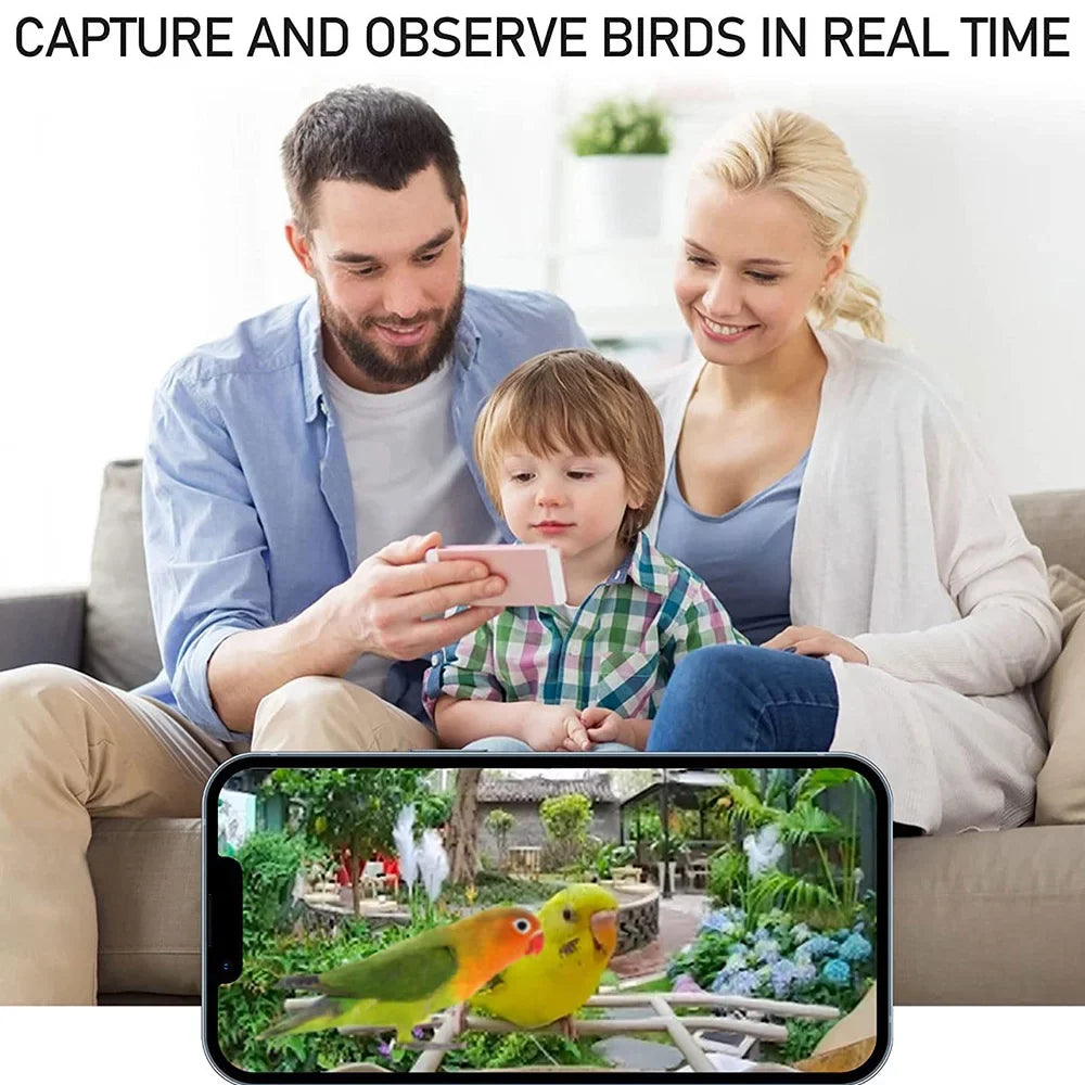 Anself  Smart Bird Feeder Camera 1080P Auto Capture Bird Video Motion Detection Real-time Notification  Identify Bird Species  Waterproof 128G  Cards for Bird Watching Enthusiasts