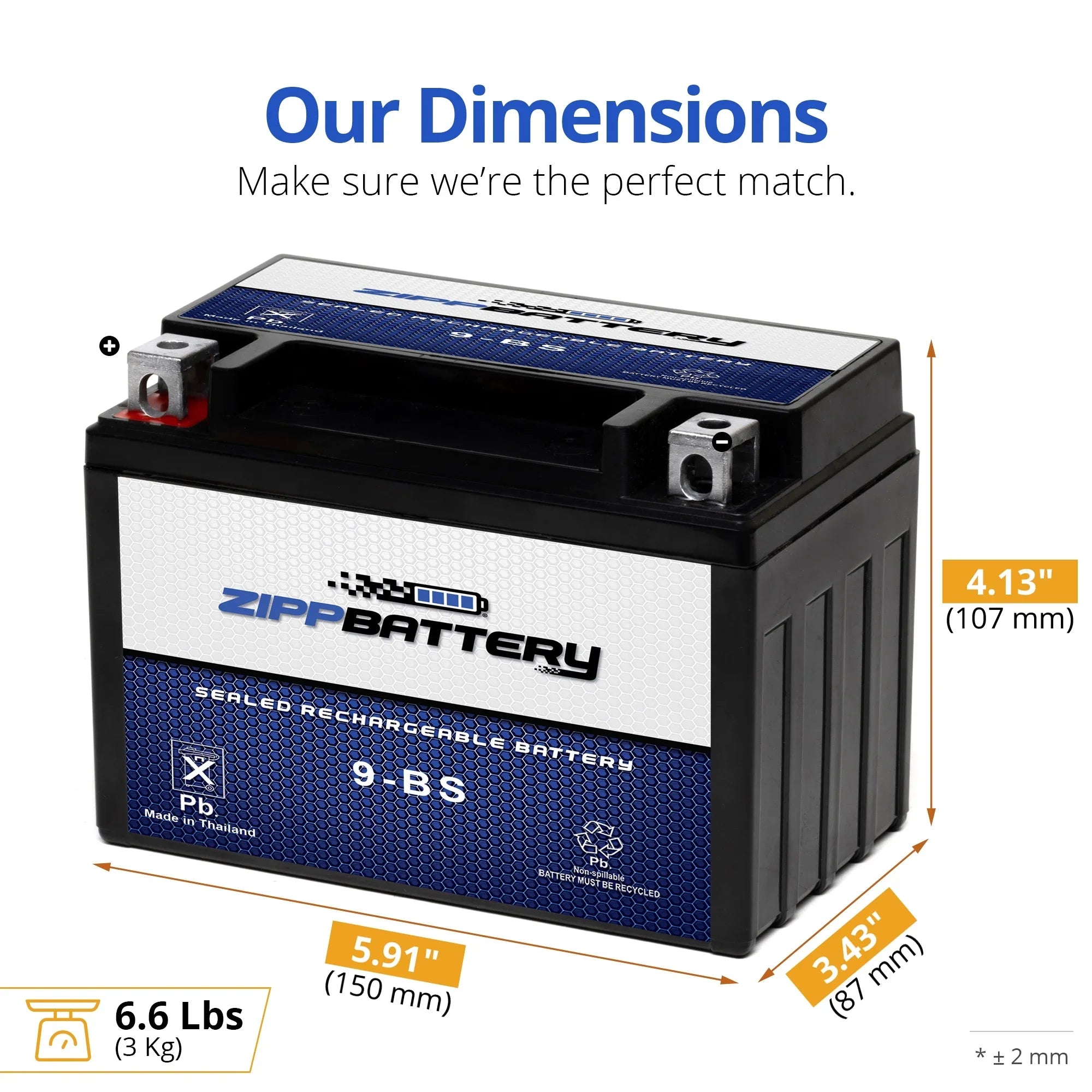 Zipp Battery - (9- 12 Volt,8 Ah, 120 ) Scooter Battery for Honda Ch150 Elite 150cc 85'-86'