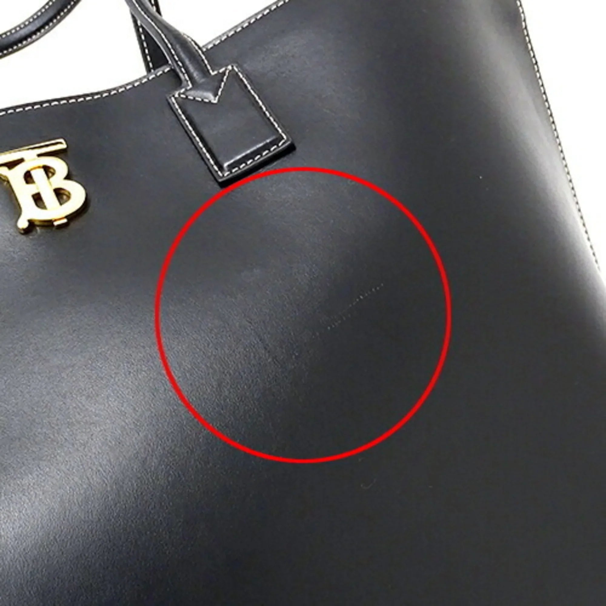 Pre-Owned Burberry  bag ladies tote shoulder leather black 8052726 (Good)