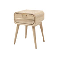 Modern Minimalist Wooden Nightstand with Drawer and Tapered Legs