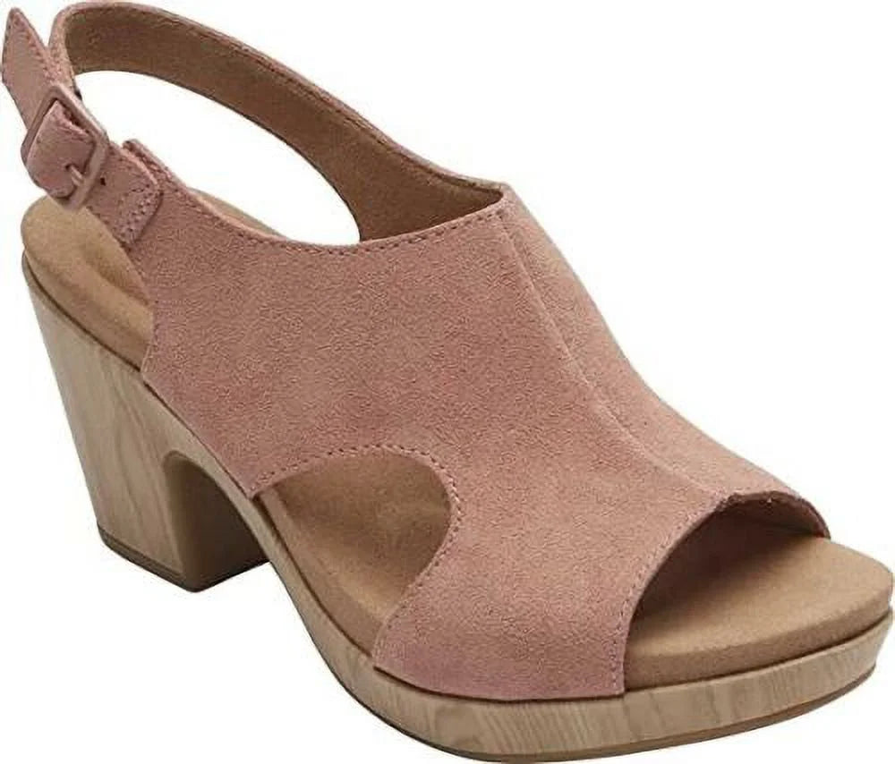 Rockport Vivienne Size  9   Women's Suede Slingback Sandals Light Rose