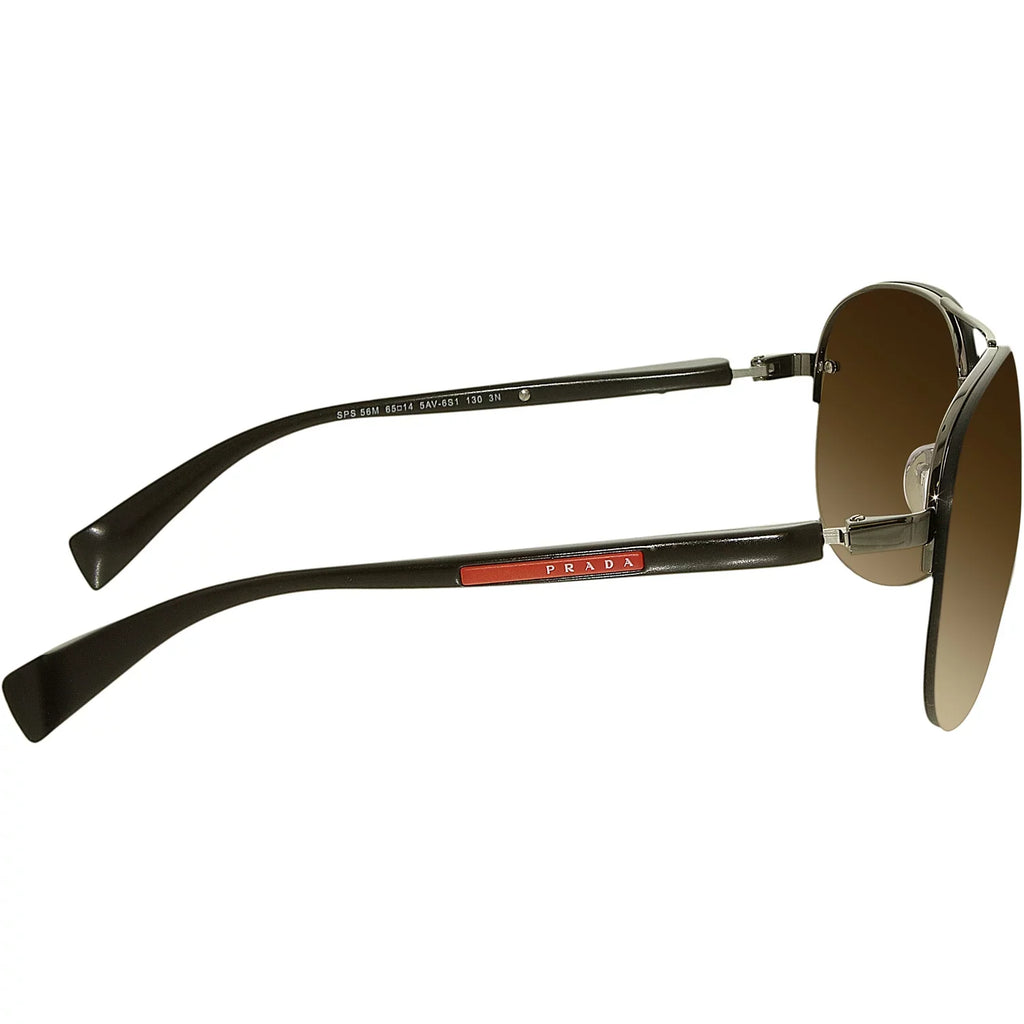 Prada Men's Gradient Linea Rossa -5AV6S1-65 Brown Aviator Sunglasses