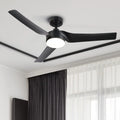 Bestco Modern 52" Smart Ceiling Fan with Dimmable Light Kit & Remote, Black