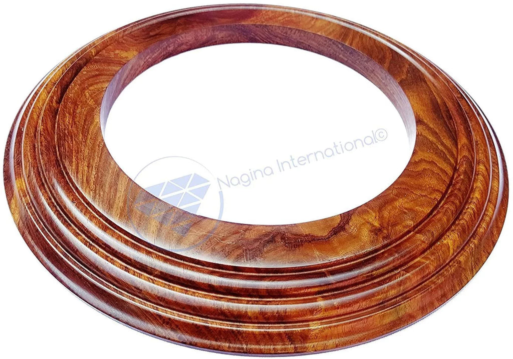 Nagina International Polished Handcrafted Wooden Base | Solid Hardwood Frame (4 Inches)