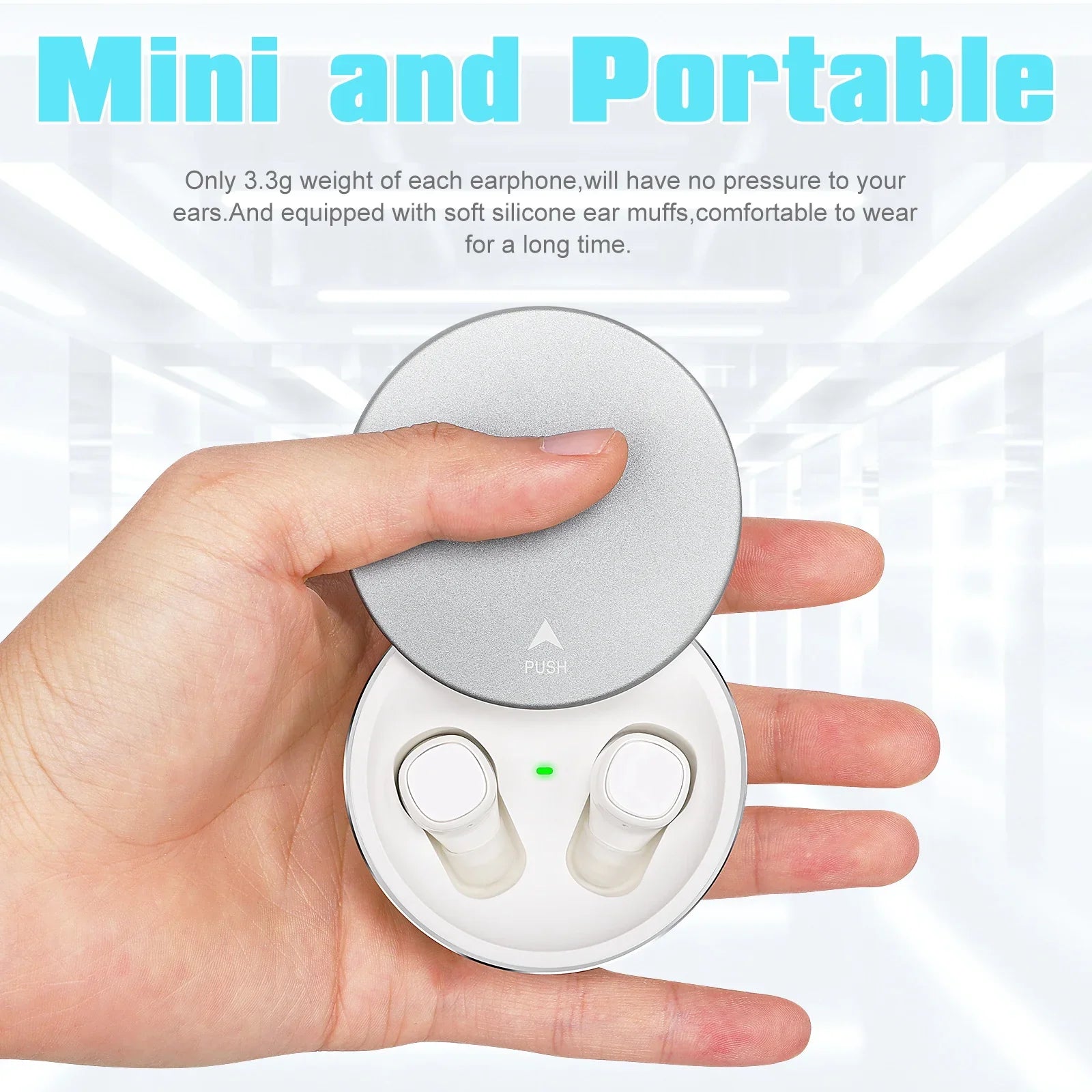 UrbanX  Sports Wireless Earbuds 5.0  Waterproof Touch Control True Wireless Earbuds with Mic Earphones in-Ear Deep Bass Built-in Mic Bluetooth Headphones For Sony Xperia 1