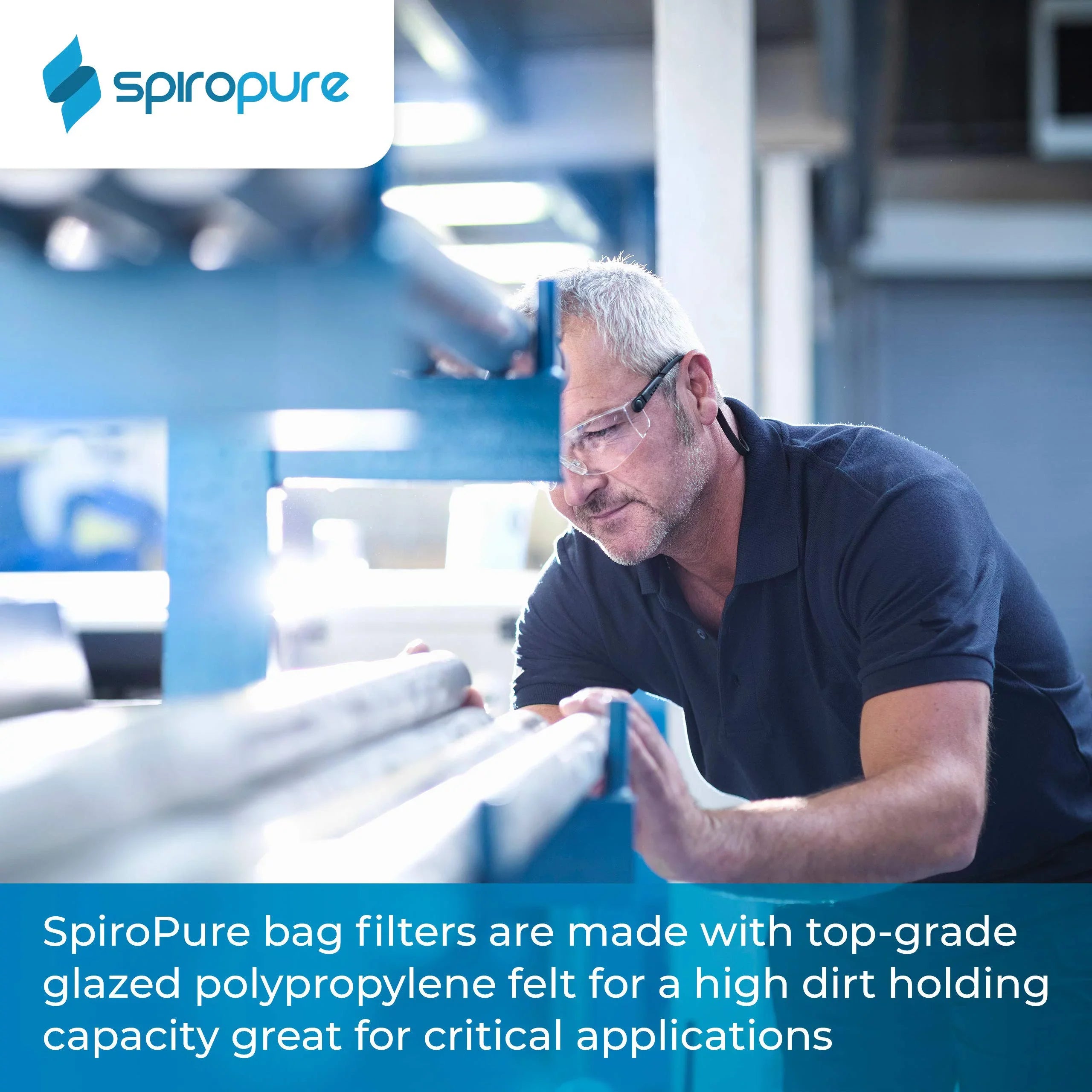 SpiroPure --410-50 50 Micron #3 (10”) Glazed Polypropylene Felt Liquid Bag Filter -410-50 155391-03 (Case of 40)