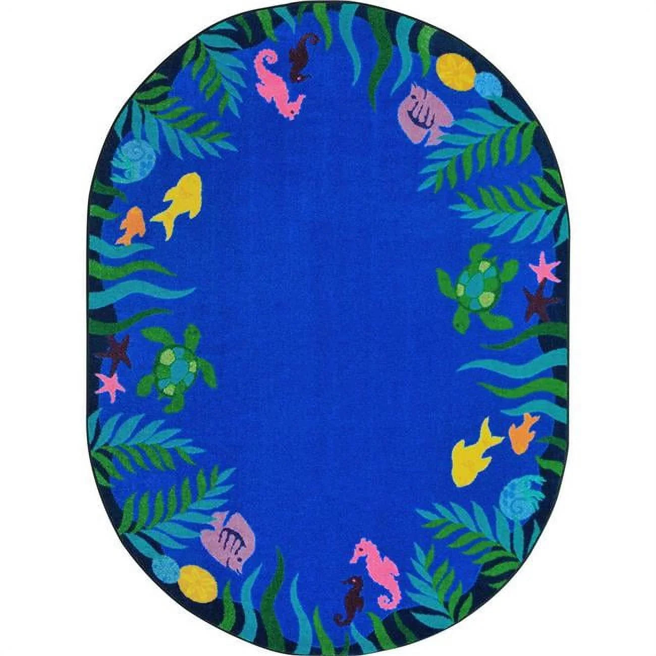 Joy Carpets 1958CC Soothing Seas Rug in Multi - Oval  5.4 in. x 7.8 in.