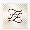 Fendi  Karligraphy Black Logo Ivory Silk Scarf 33 cm