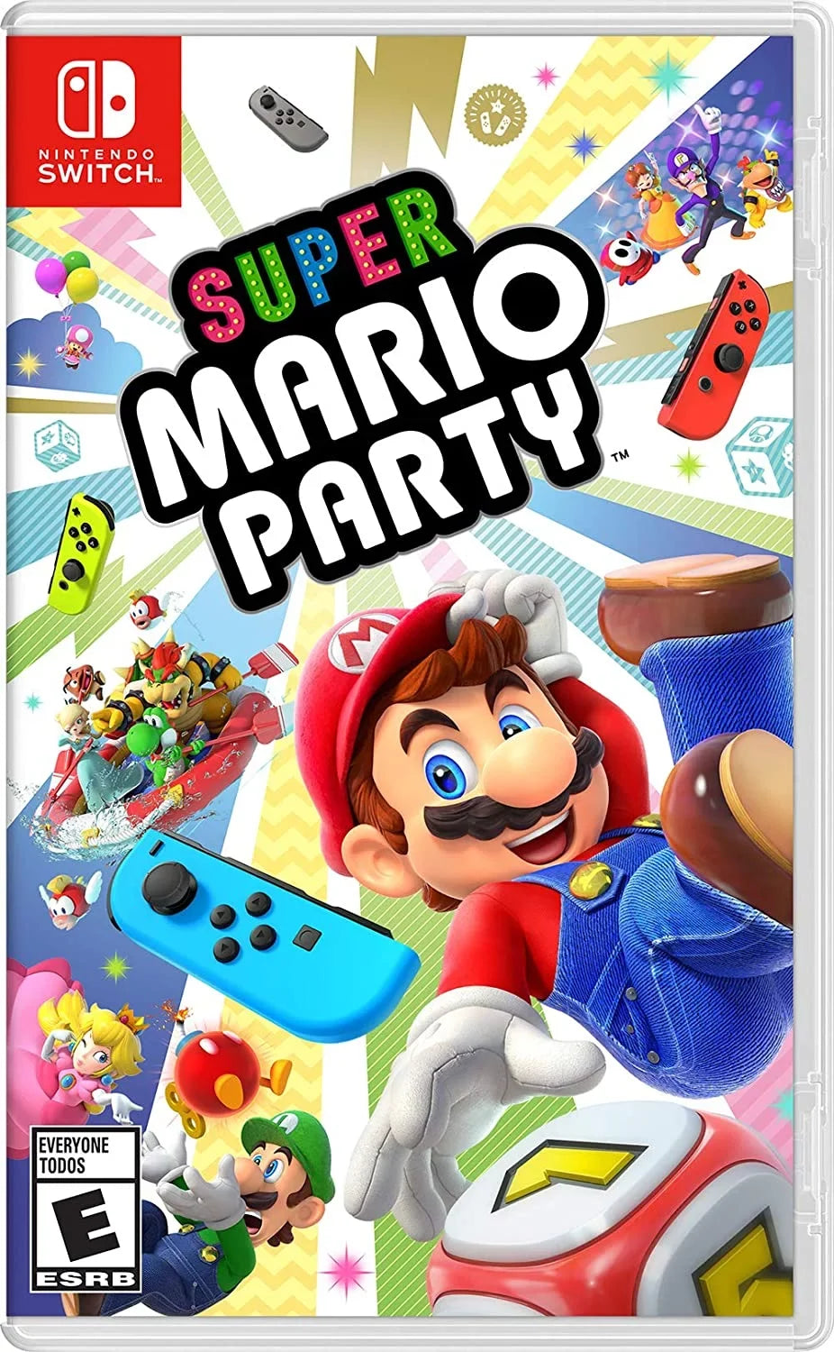 Nintendo Switch  Console White with Super Mario Party and Screen Cleaning Cloth - Import with  Plug