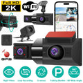iMounTEK 2K Car  3 Channel Dash Cam Camcorder Camera Recorder with 140° Angle  WiFi Night Vision -sensor Loop Recording Parking Monitor