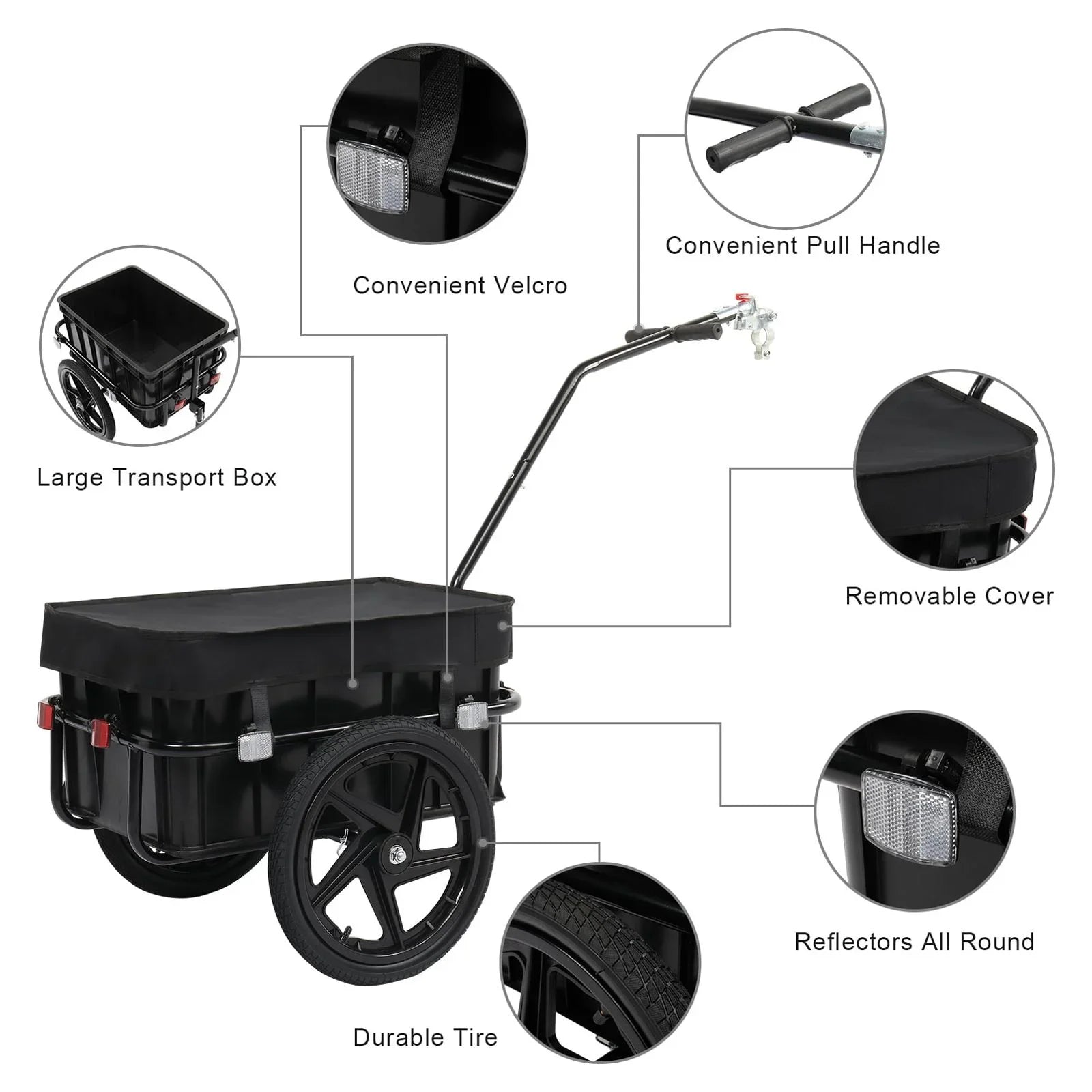 Bike Cargo Trailer, Bicycle Wagon Trailer /Universal Coupler & Waterproof Cover