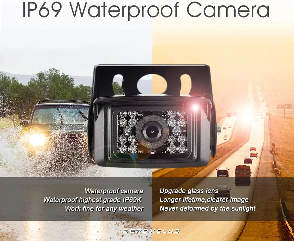 Wireless Backup Camera  Waterproof Rear Camera System+7 Inch  Wireless Reverse Monitor for  Trailer Truck Bus 5th Wheel