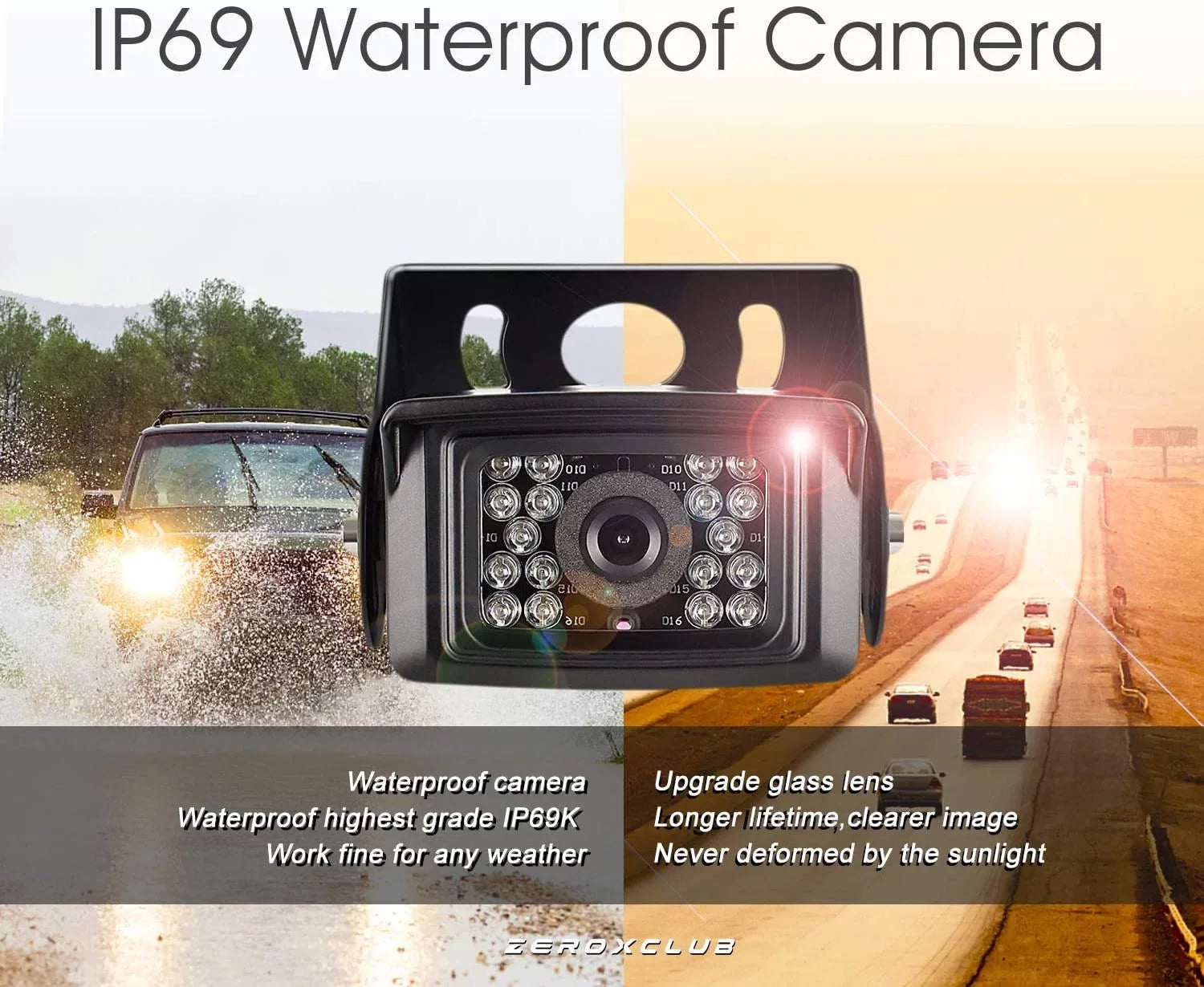 Wireless Backup Camera  Waterproof Rear Camera System+7 Inch  Wireless Reverse Monitor for  Trailer Truck Bus 5th Wheel