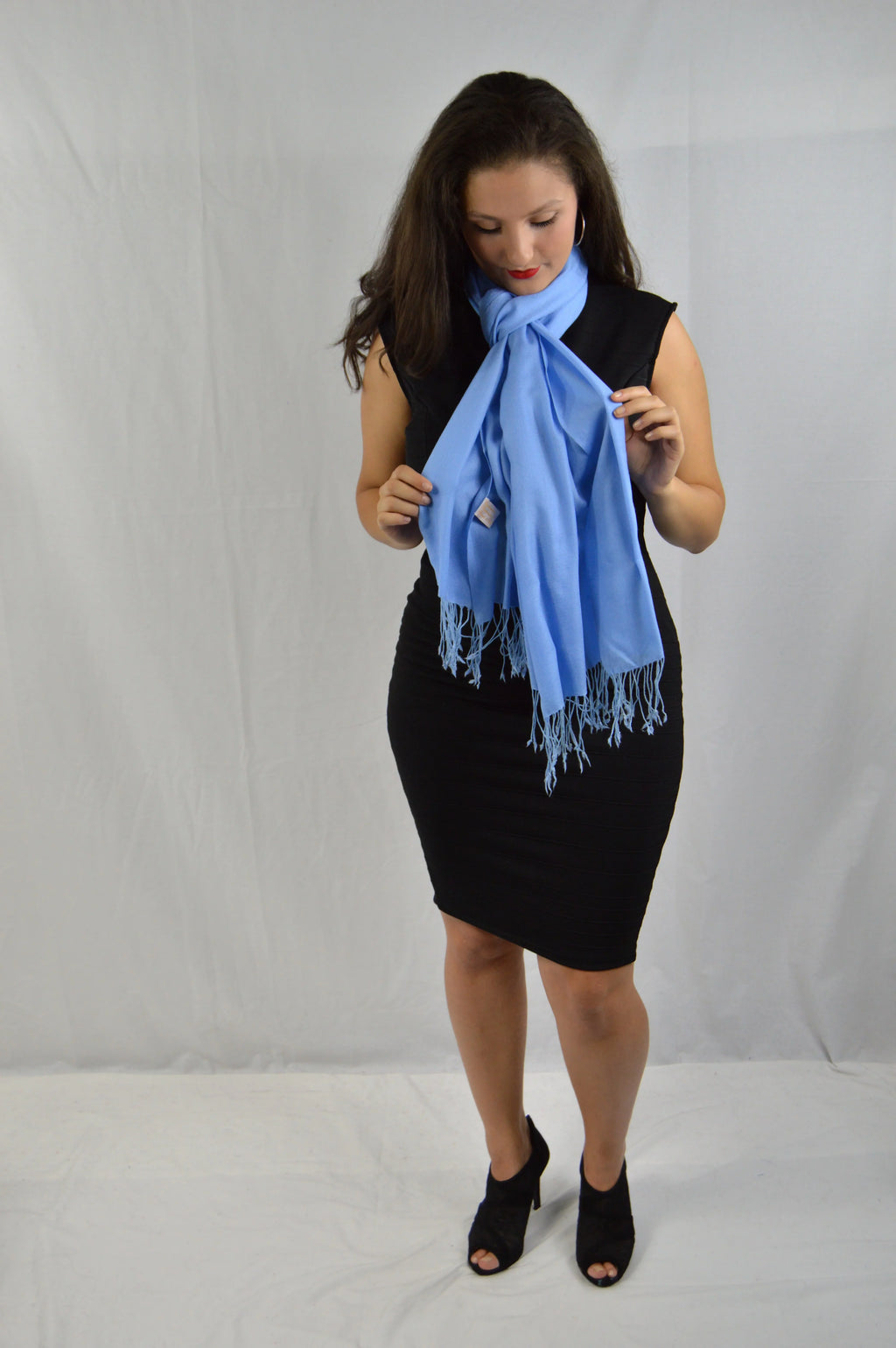Fancy Shawl/Sheer Shawl/Summer Shawl/Water Pashmina Shawl/Light weight Shawl/Evening Shawl/Pashmina Shawl/Scarf/Scarves (Sea Blue Regular Shawl)