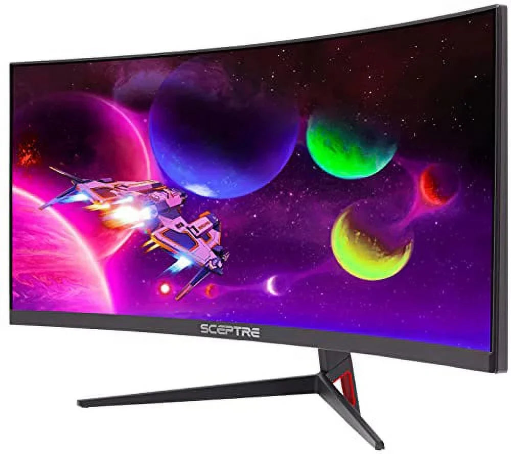 Sceptre 30-inch Curved Gaming Monitor 21:9 2560x1080 Ultra Wide Ultra Slim  DisplayPort up to 200Hz Build-in Speakers, Metal Black (-200UN1)
