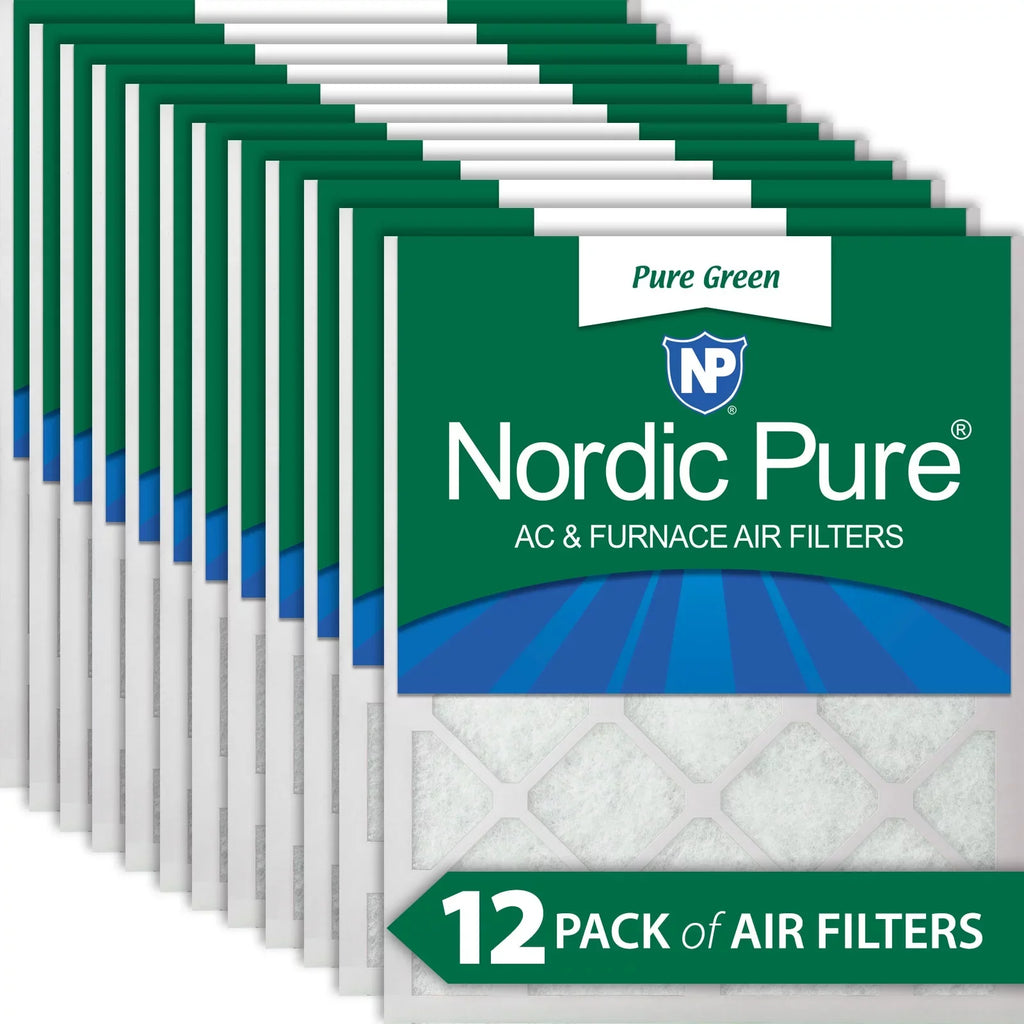 12x12x1 (11_3/4x11_3/4) Pure Green Eco-Friendly  Furnace Air Filters 12 Pack