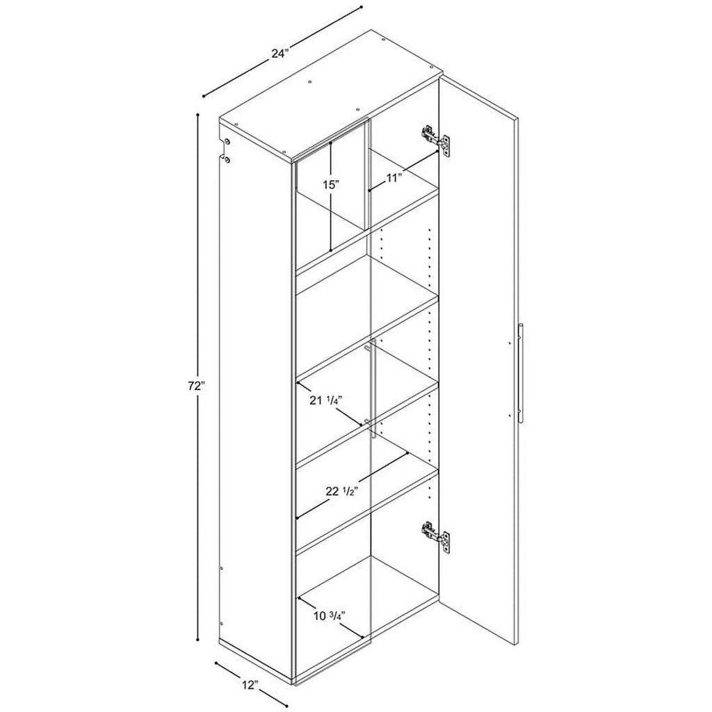 Pemberly Row 3 Piece 72" Large Wall Mounted Garage Cabinet Set in White