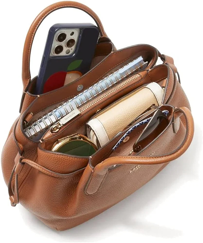 Kate Spade Dumpling Small Gingerbread Leather Satchel Crossbody Purse