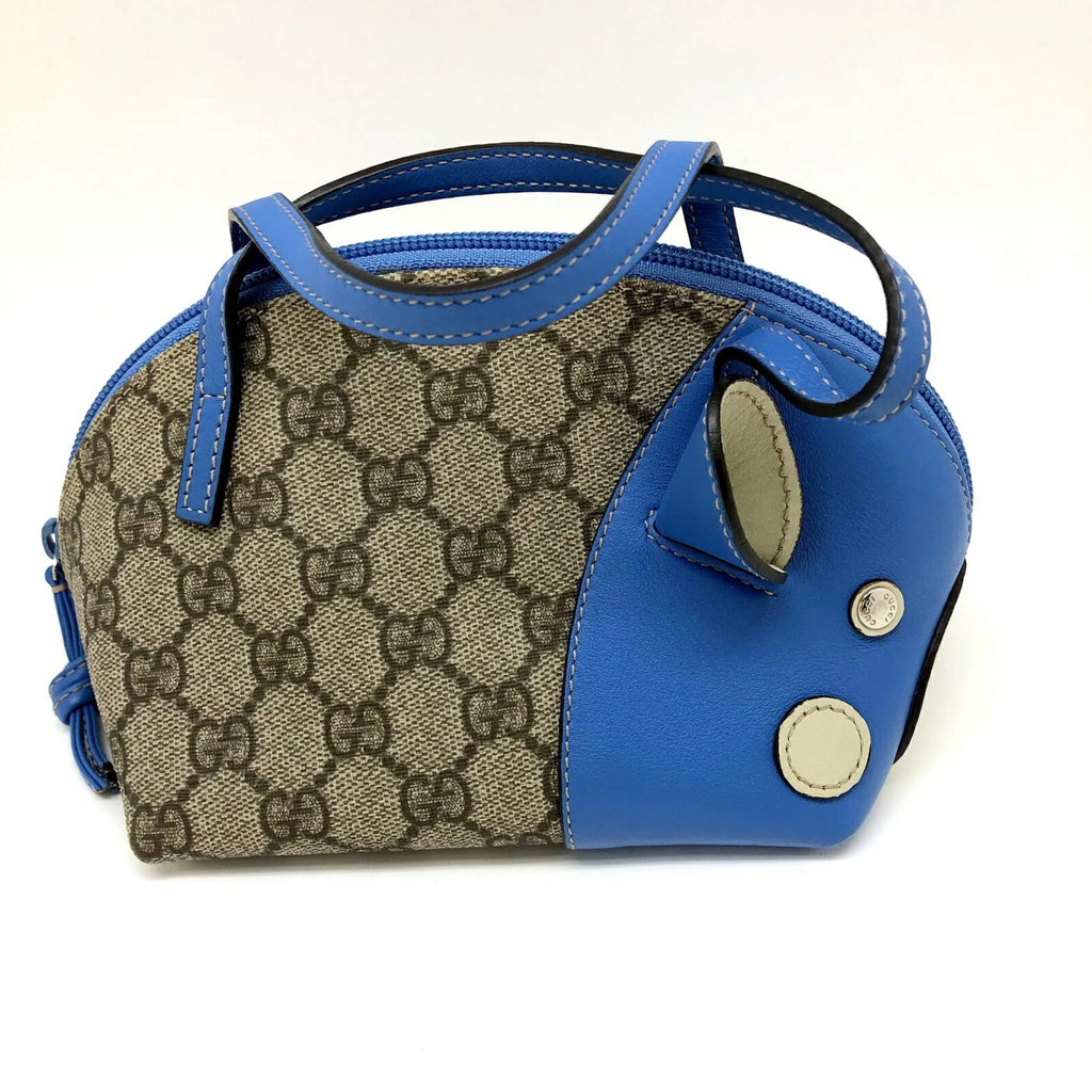 Pre-Owned  Gucci Handbag 271093  Pattern Pig Leather Beige Blue Ladies   (Good)