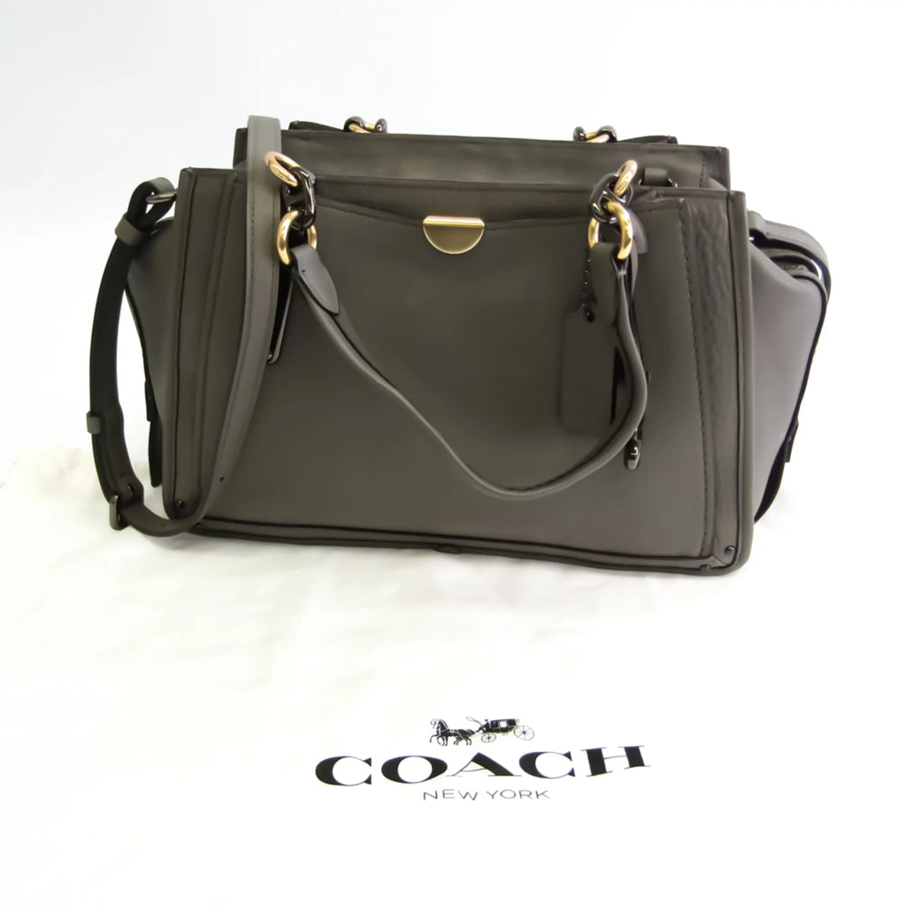 Pre-Owned Coach Womens Leather Handbag Shoulder Bag Gray (Good)