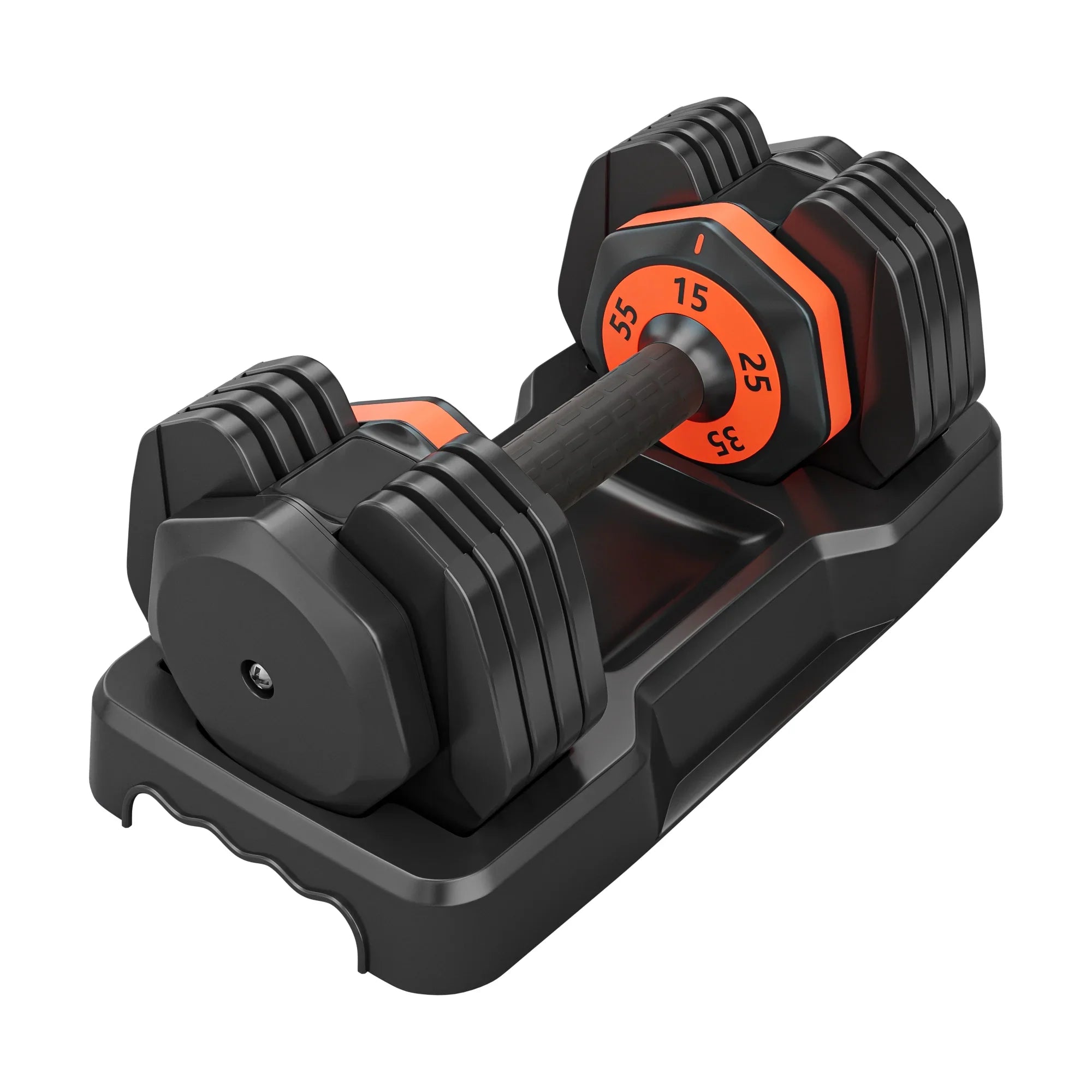 55LB 5 in 1 Single Adjustable Dumbbell,Free Dumbbell Weight Adjust with Anti-Slip Metal Handle, Ideal for Full-Body Home Gym Workouts