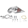Krator Motorcycle Chrome Spike Air Cleaner Intake Filter Compatible with Harley-Davidson Dyna Custom Applications