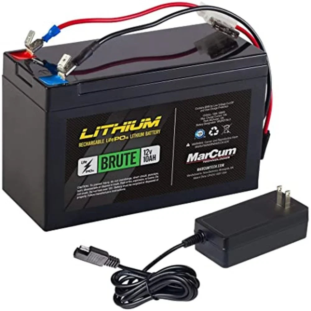 MarCum Brute 12 Volt 10 Amp LiFePO4 Battery with 3 Amp Charger