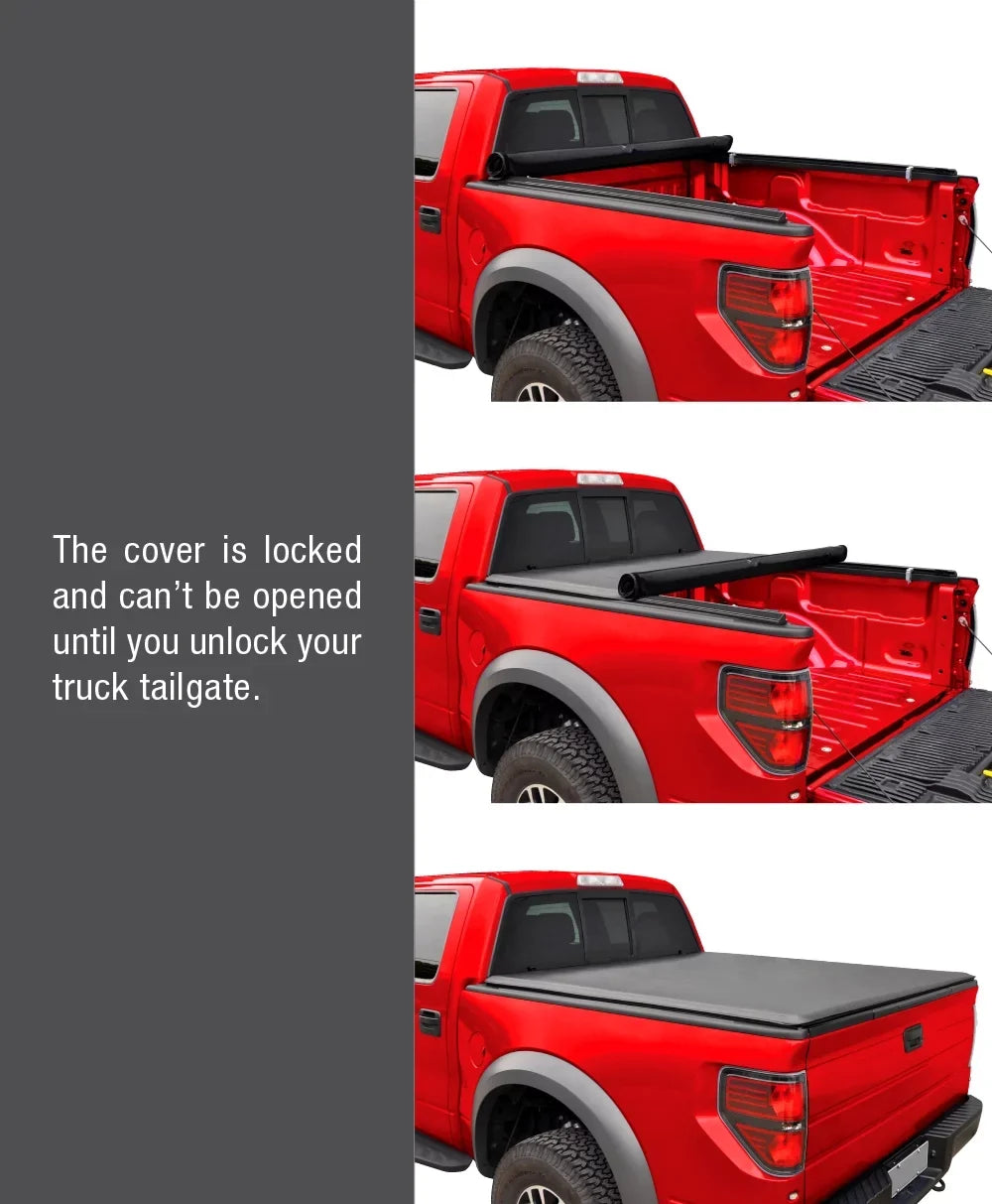 MaxMate Soft Roll-up Truck Bed Tonneau Cover Compatible with 2022-2024 Nissan Frontier | 6' (73") Bed |