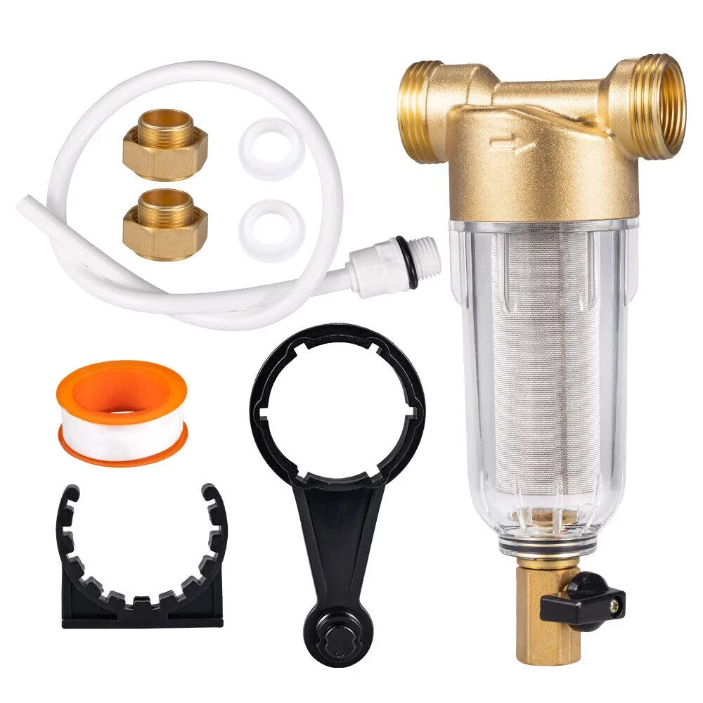 Whole House Water Pre-Filter System Reusable Spin Down Sediment Filter sewage