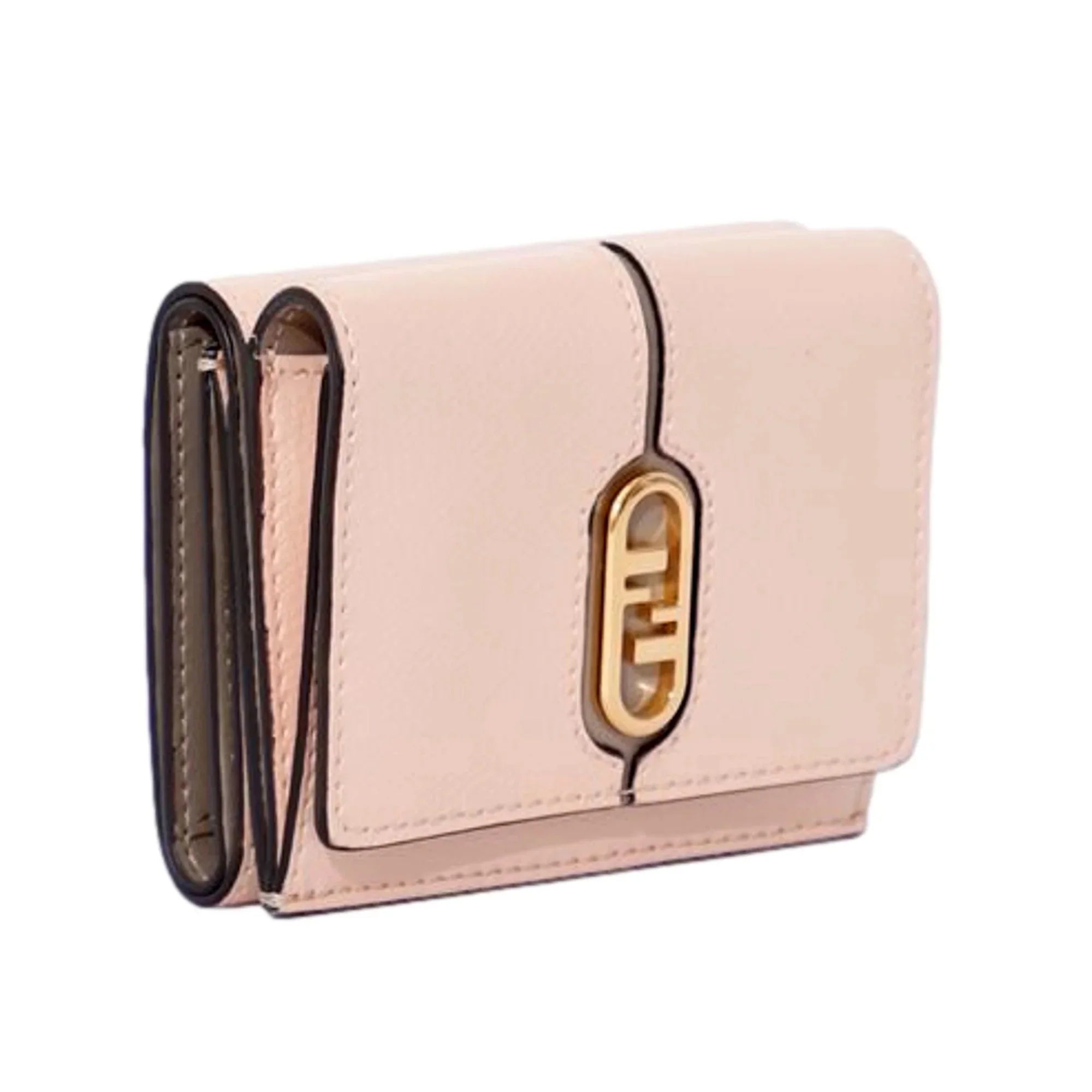 Fendi 'Lock Wallet Micro Trifold Rose Pink Tortora Gray Calf Leather