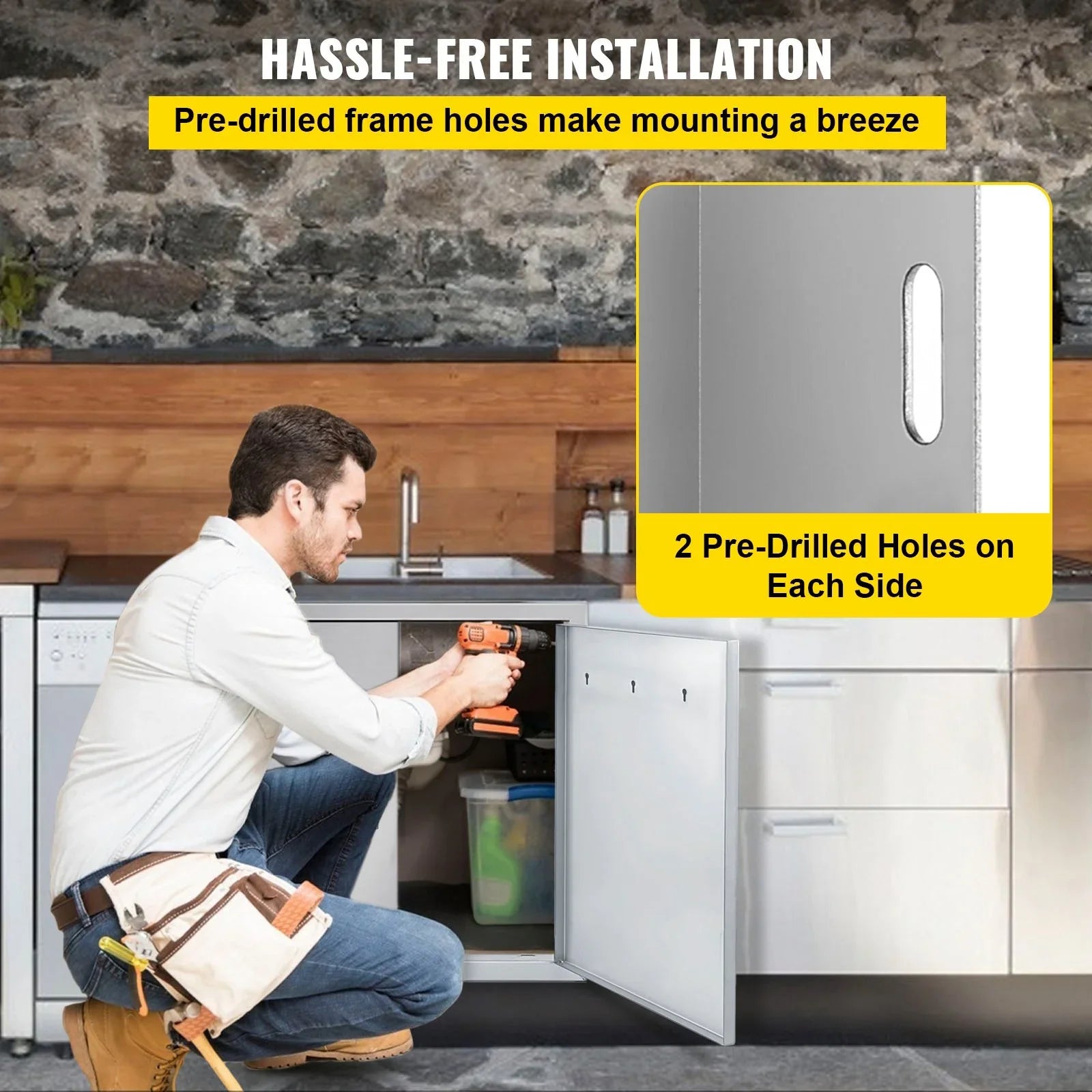 17x24 inch Stainless Steel  Access Door, Ideal for Outdoor Kitchen,  Island
