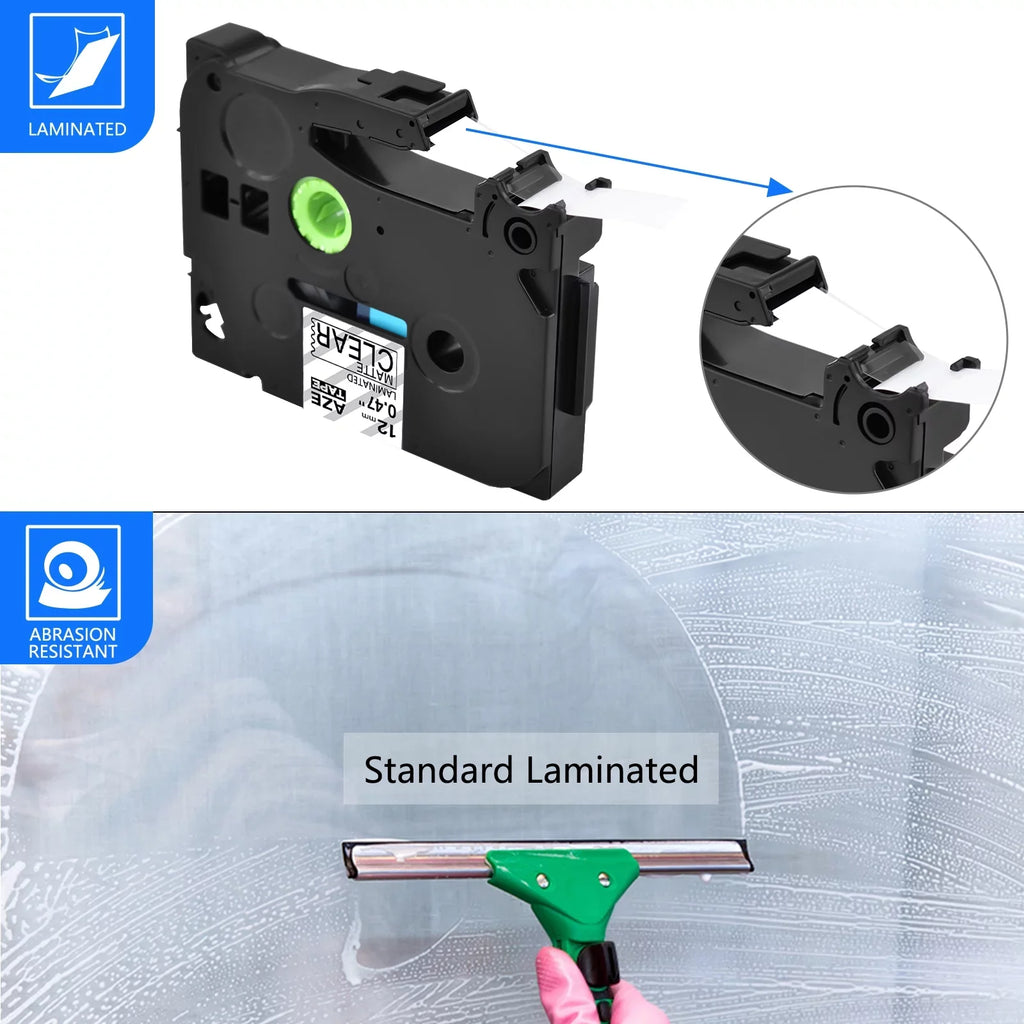 40PK Compatible for Brother -touch Black on Matte Clear 12mm 0.47" TZe- -  TZeM31 Laminated Label Tape