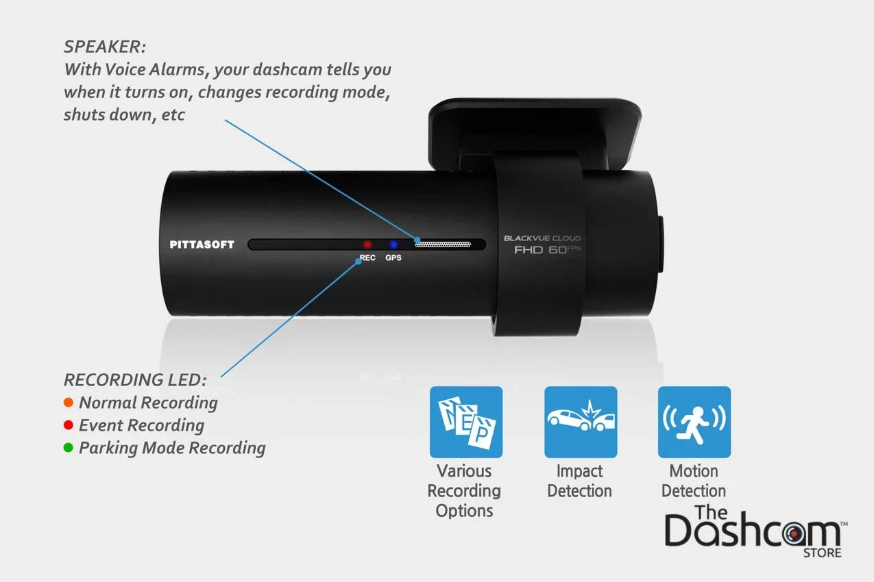 BlackVue -1CH Single-Lens 1080p/60fps  WiFi Dashcam w/ 16  Memory Card