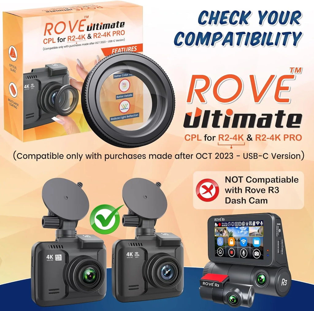 Ultimate  Filter, Anti-Glare Circular Polariser Lens for  -4K and -4K  Dash Cam Models