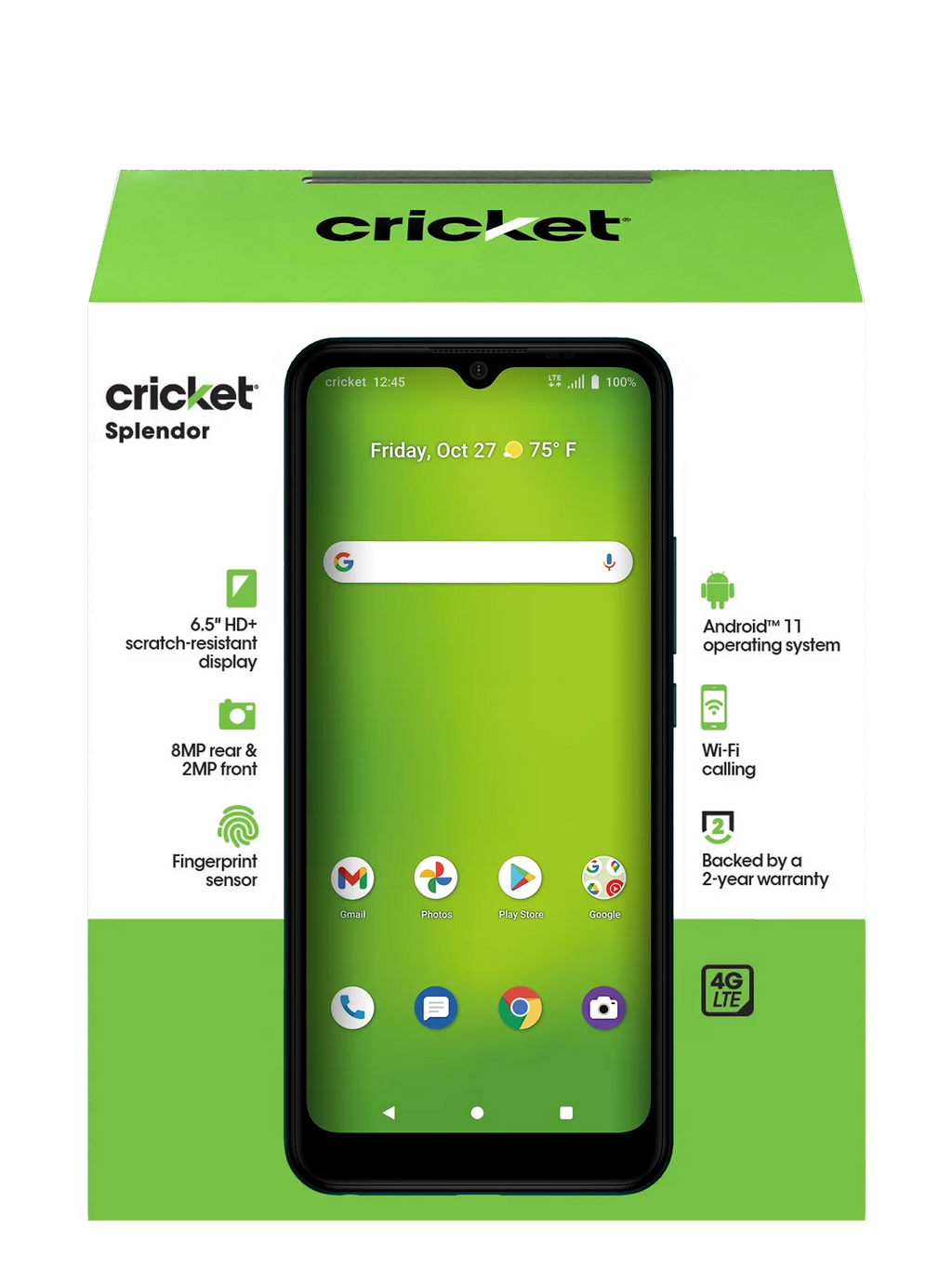 Cricket Wireless Splendor, 32GB, Rainforest Green - Prepaid Smartphone