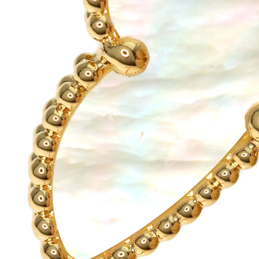 Pre-Owned Van Cleef & Arpels Lucky Alhambra Papillon Shell Necklace  Yellow Gold Women's (Good)