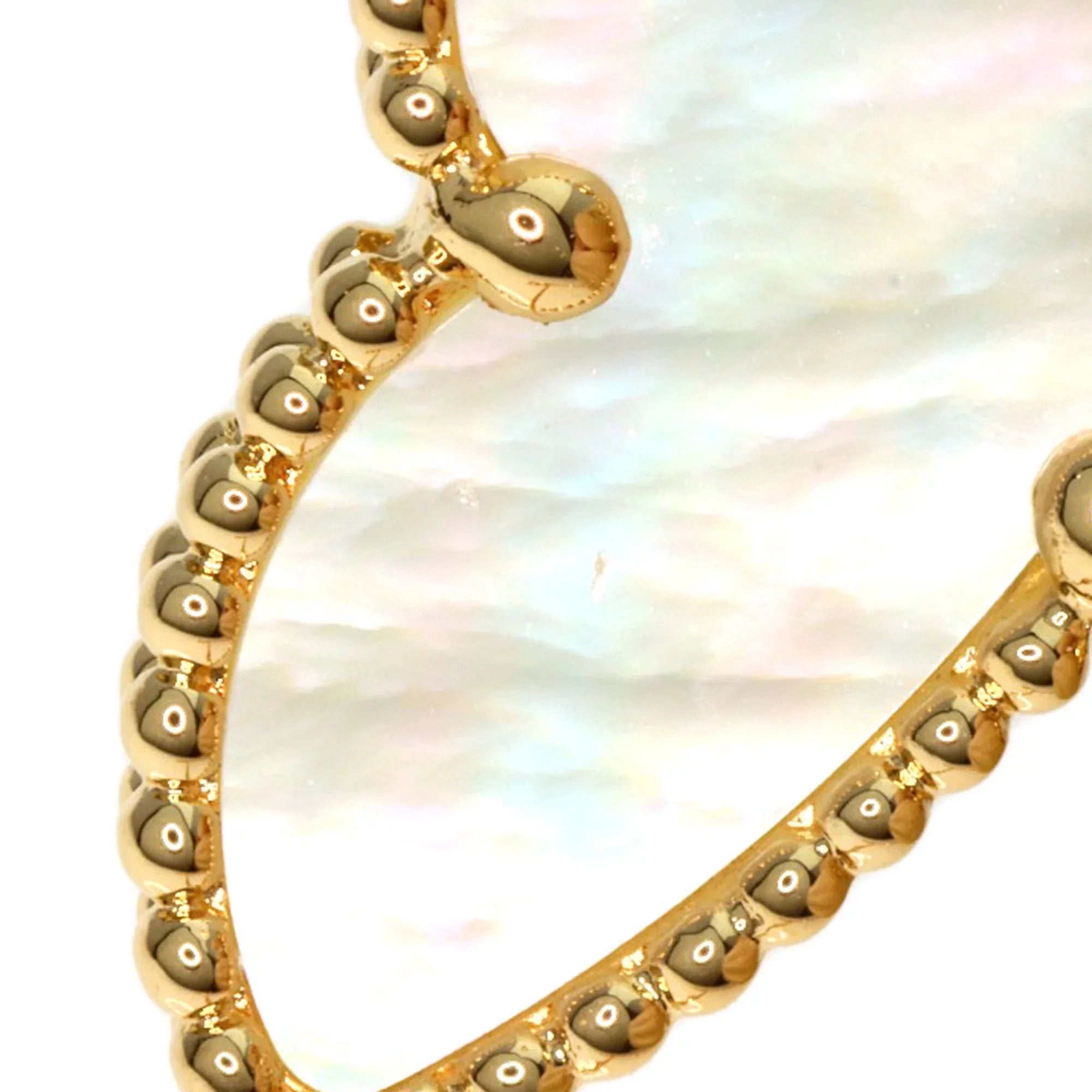 Pre-Owned Van Cleef & Arpels Lucky Alhambra Papillon Shell Necklace  Yellow Gold Women's (Good)