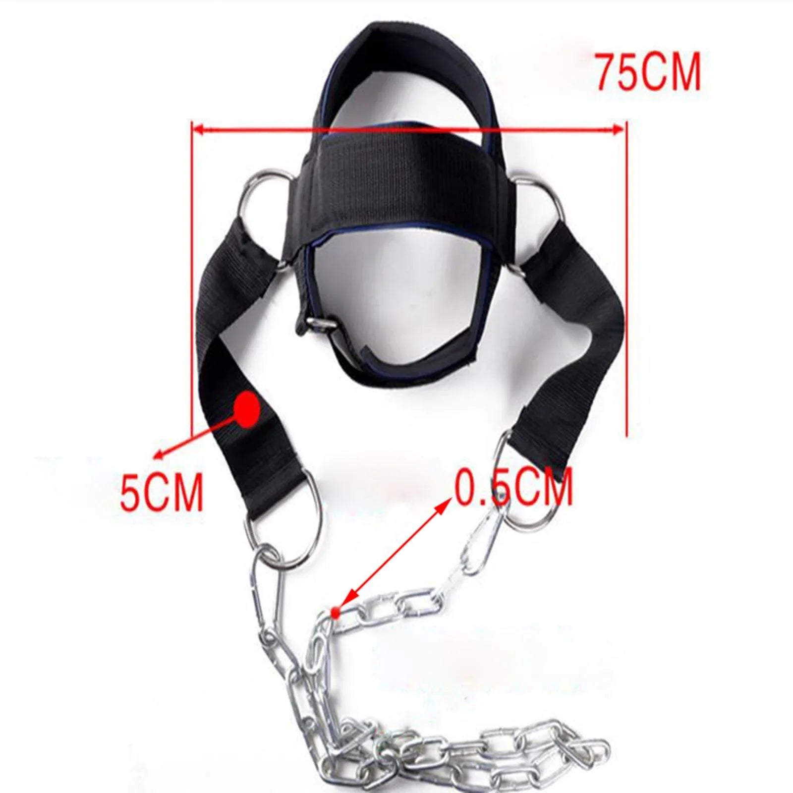 Head Harness Neck Strength Head Strap Weight Lifting Exercise Fitness Belt Workout for Boxing  Strong Neck Steel Chain Exerciser Strengthener